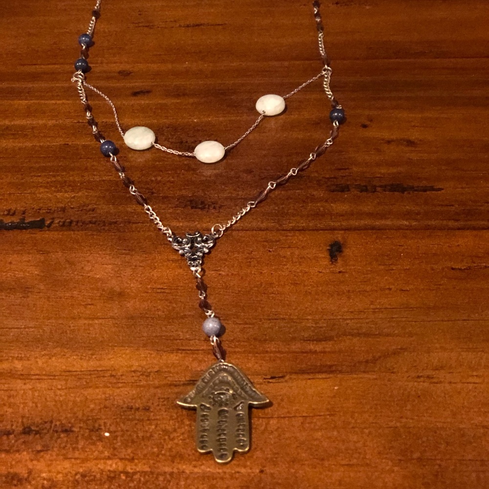 2 Tier Necklace with hand pendant
